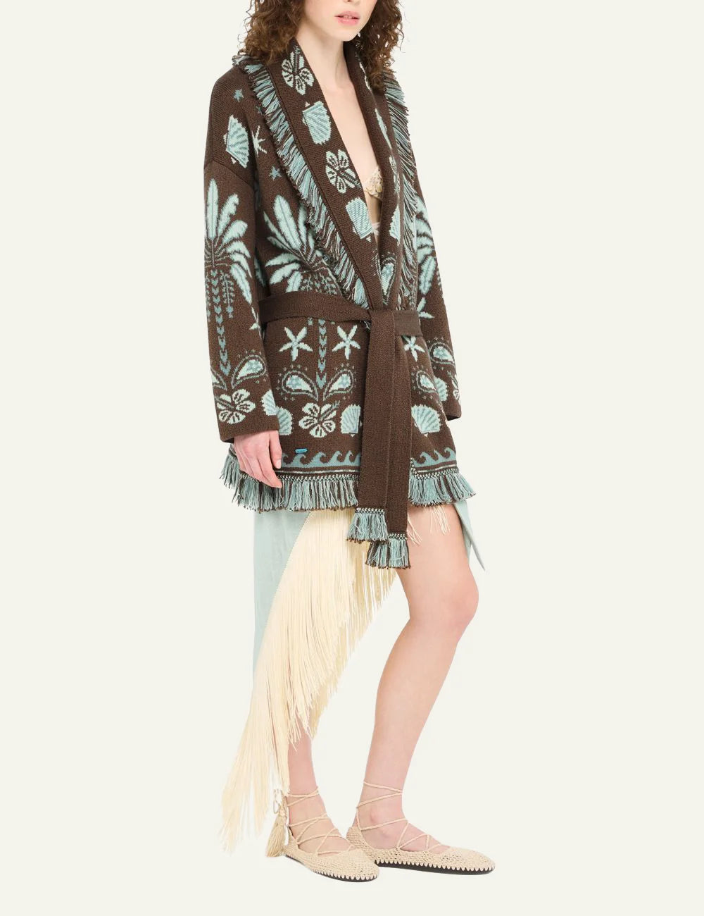 Γυναικεία Alanui cardigan πλαϊνή όψη με ζώνη