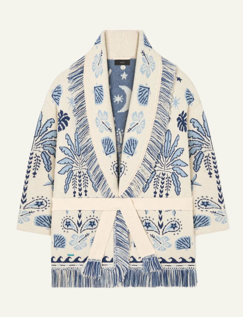 Γυναικεία Alanui cardigan island pattern μπροστινή όψη with belt