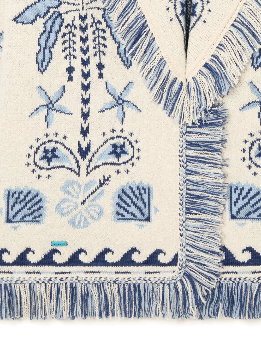 Γυναικεία Alanui cardigan λεπτομέρεια fringes και μοτίβο