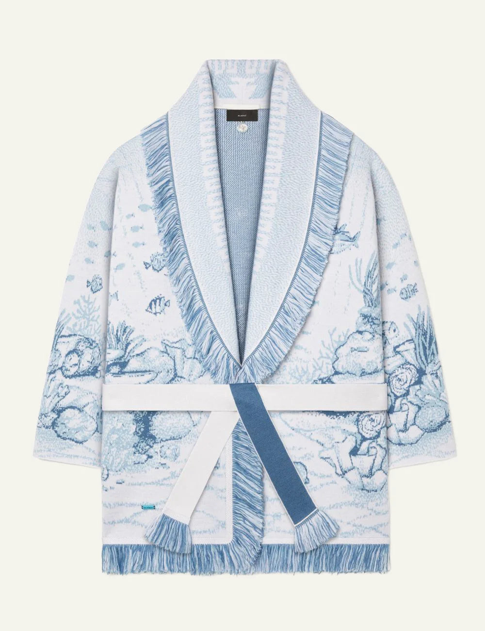 Γυναικεία Alanui Deep In The Ocean Cardigan with belt προϊόν flat lay μπροστά