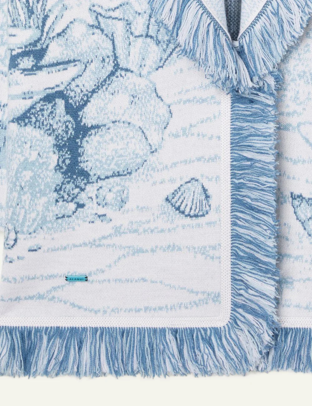 Detail double jacquard knit Alanui cardigan με coral reef μοτίβο και fringes