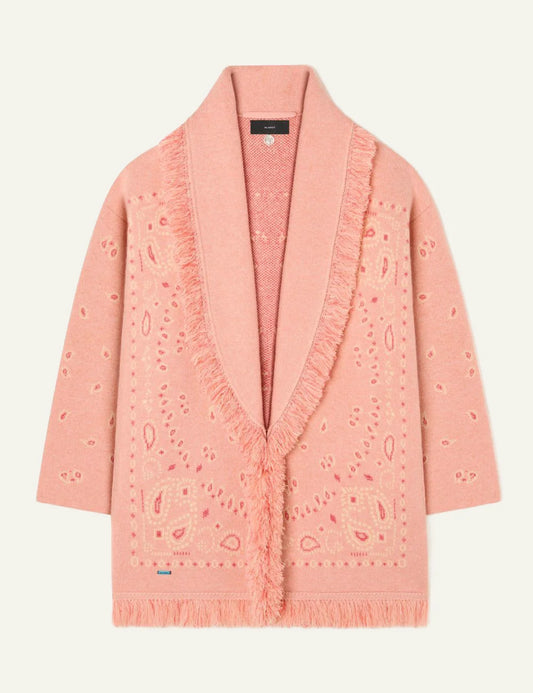 Γυναικεία Alanui bandana cardigan cashmere peach μπροστινή όψη