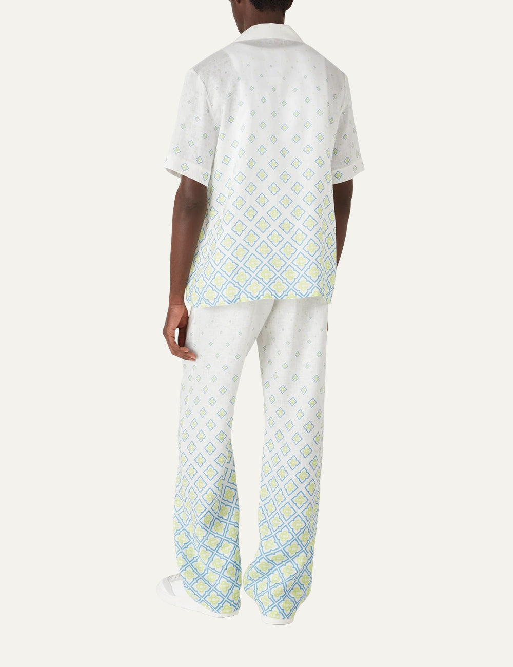 CASABLANCA Degrade Monogram Short Sleeve Linen Shirt