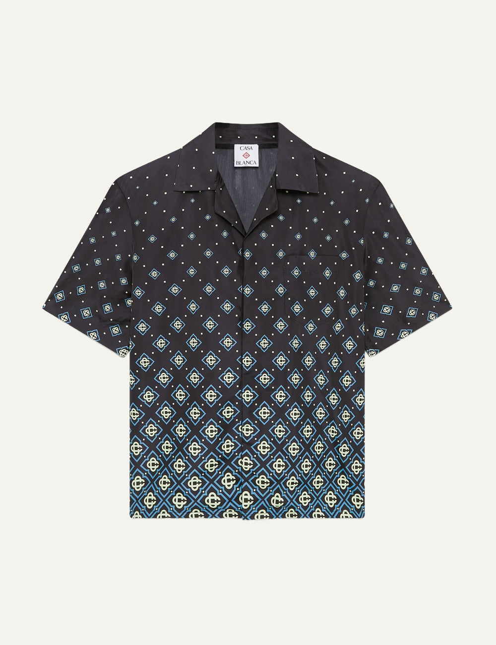 Ανδρικό Casablanca swim shirt μαύρο με degradé monogram print front view