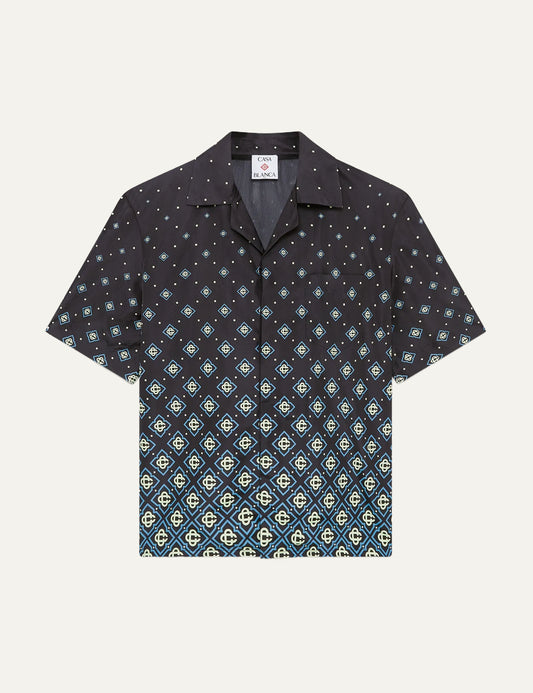 Ανδρικό Casablanca swim shirt μαύρο με degradé monogram print front view