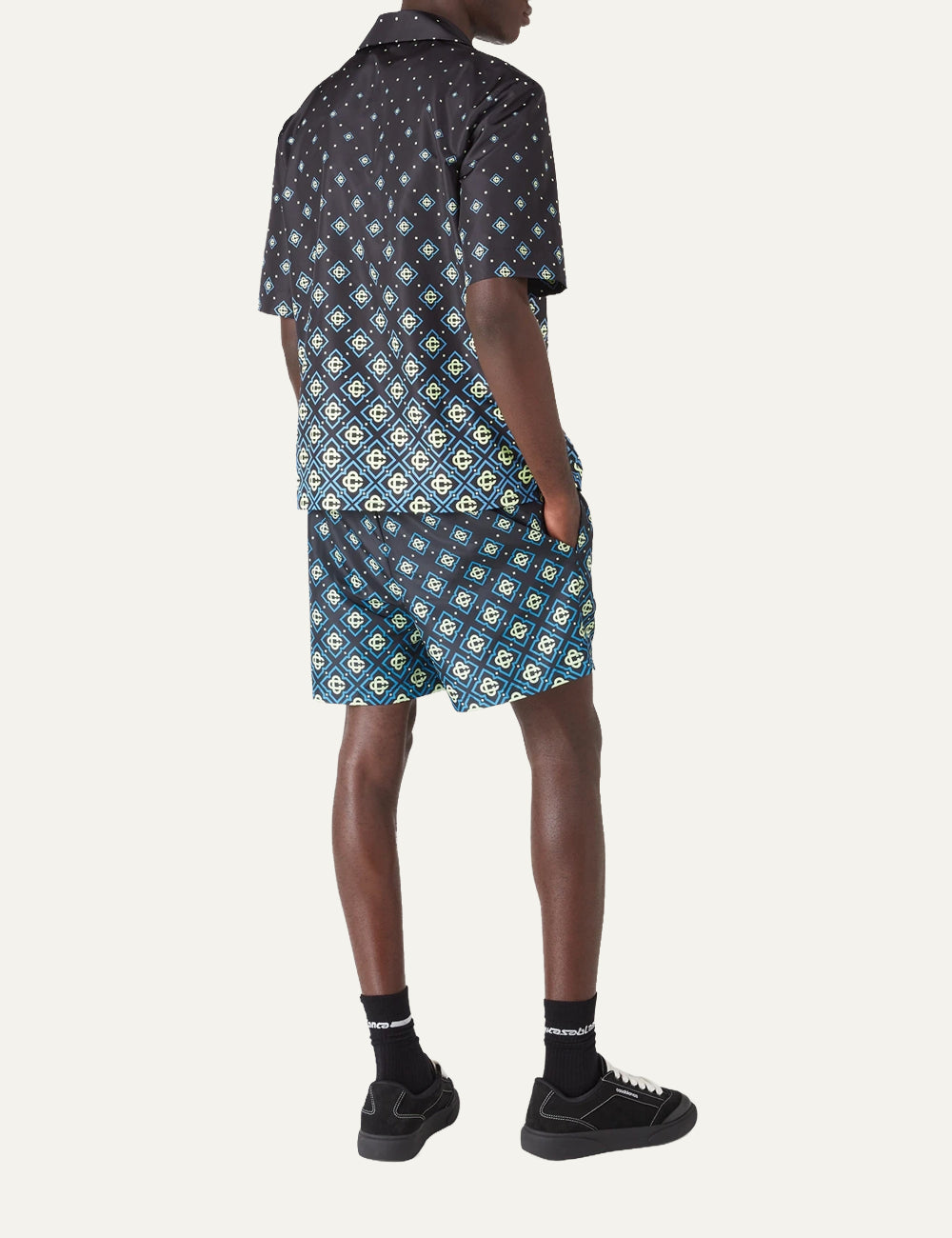 Casablanca men swim shirt black degradé monogram πίσω όψη