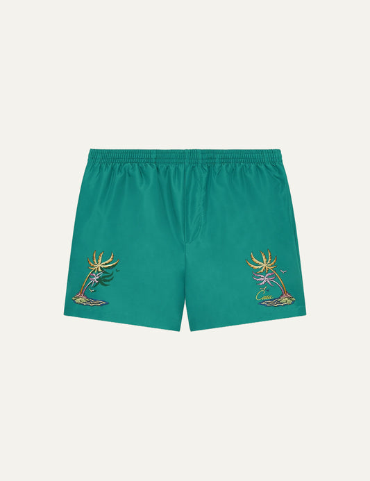 Casablanca ανδρικό swim shorts πράσινο green Casa embroidery luxury swimwear