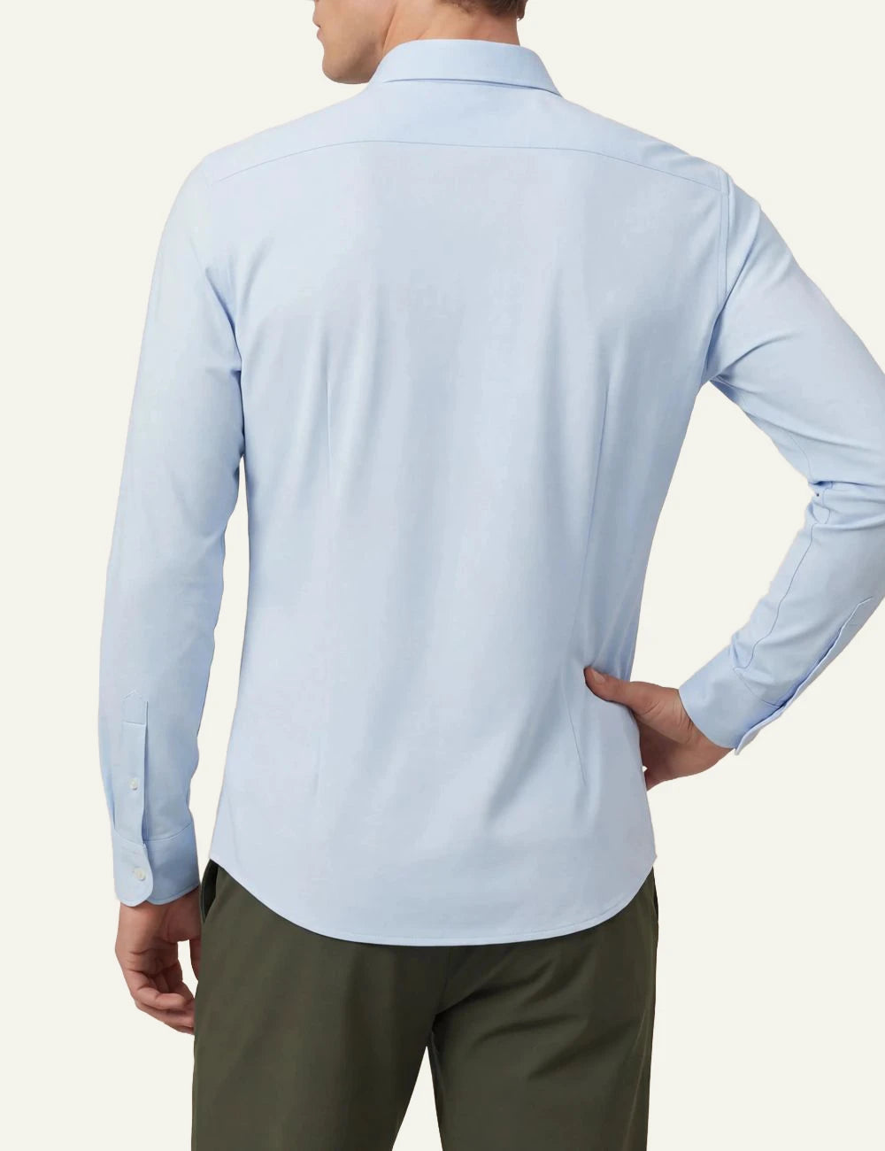 Cruna Manhattan light blue technical shirt back view