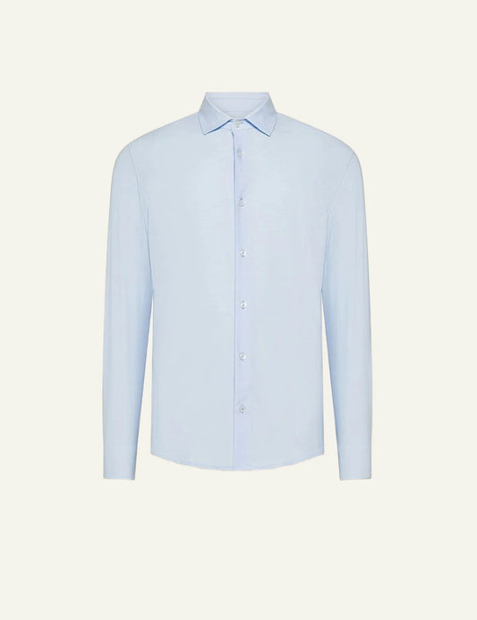 Cruna Manhattan light blue technical shirt front view