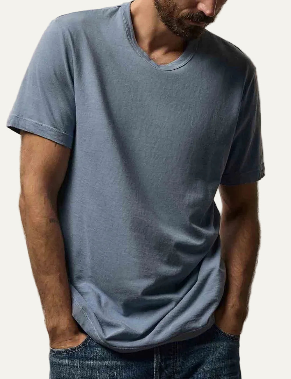 James Perse ανδρικό γαλάζιο t-shirt cotton jersey casual look