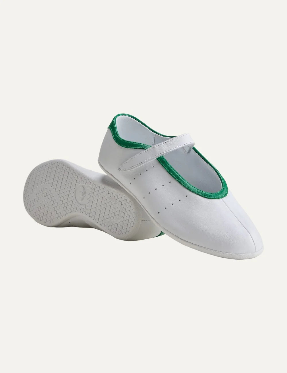 adidas Originals women Stan Smith Lo white leather ballet flats with green details profile