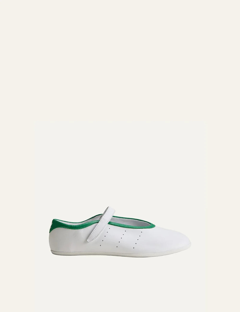 adidas Originals women Stan Smith Lo white leather ballet flats with green details
