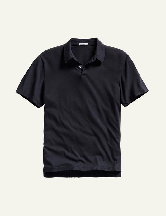 Ανδρικό James Perse polo μπλε sueded cotton jersey front view