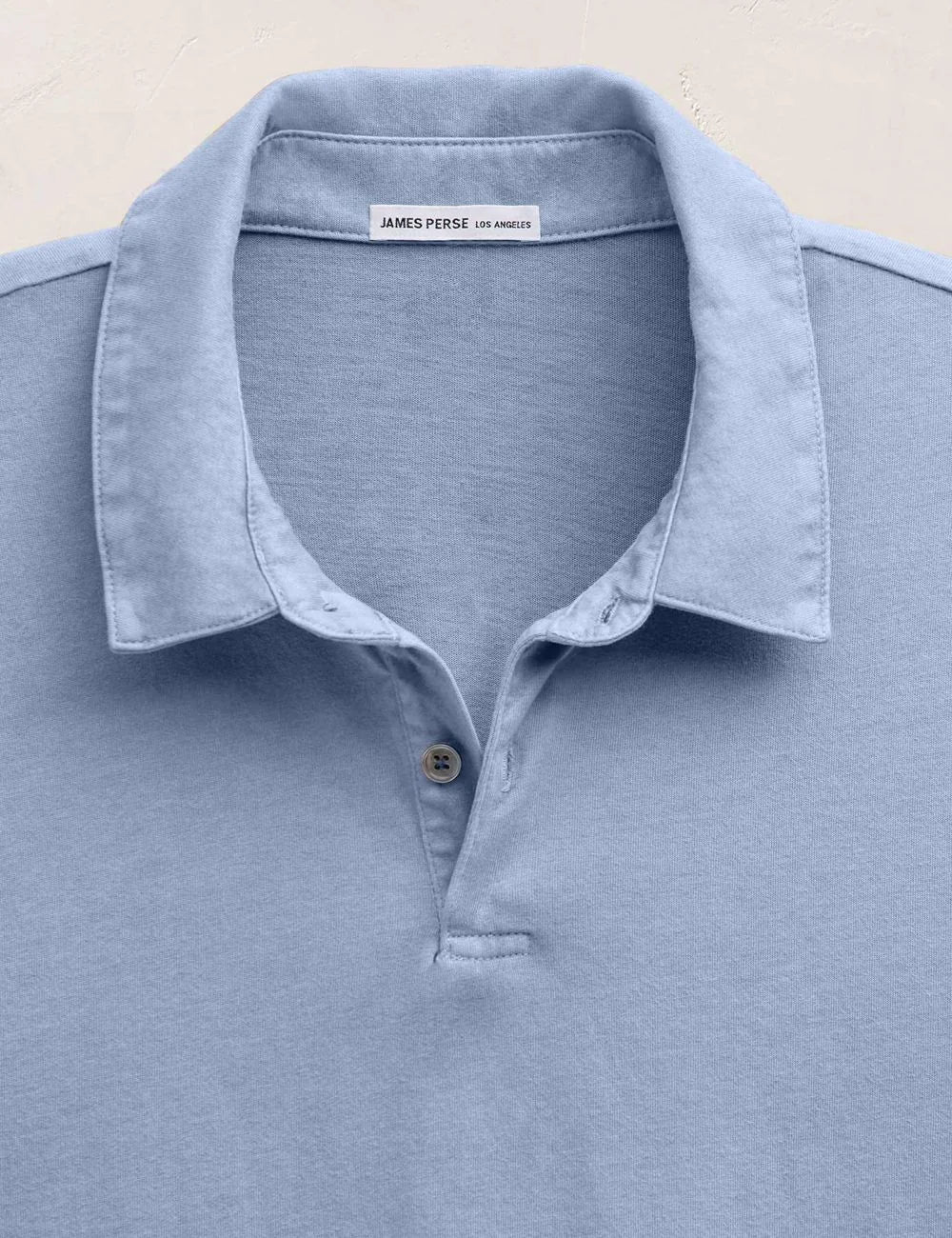 James Perse men’s ocean polo self collar single button detail