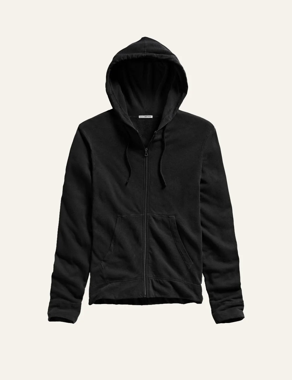 James Perse men's black cotton zip-up hoodie