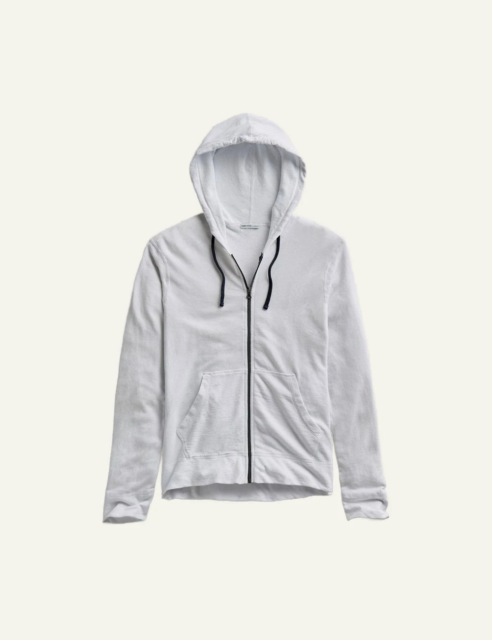 Ανδρική James Perse zip hoodie λευκή Supima cotton front view