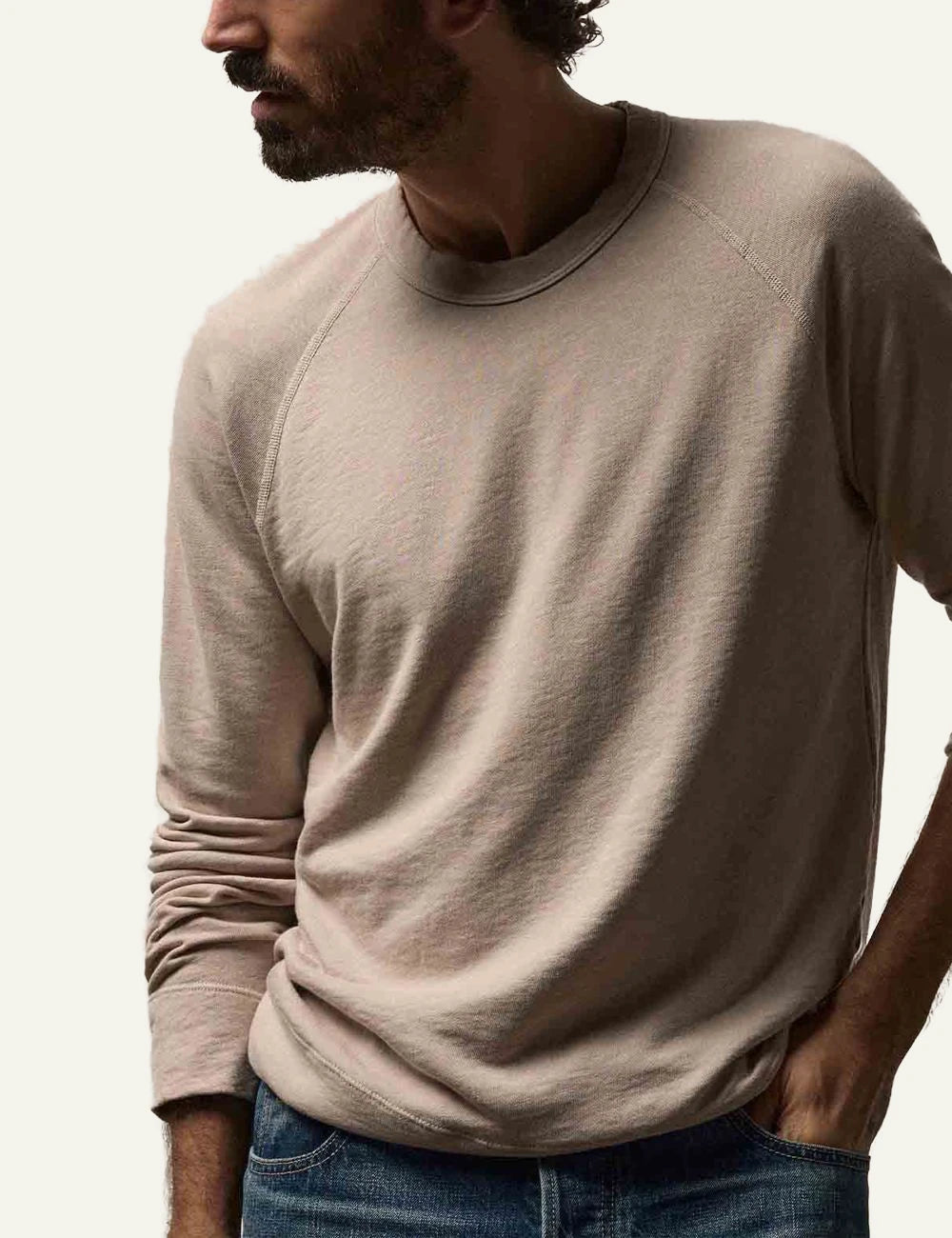James Perse ανδρικό stone sweatshirt casual lifestyle look