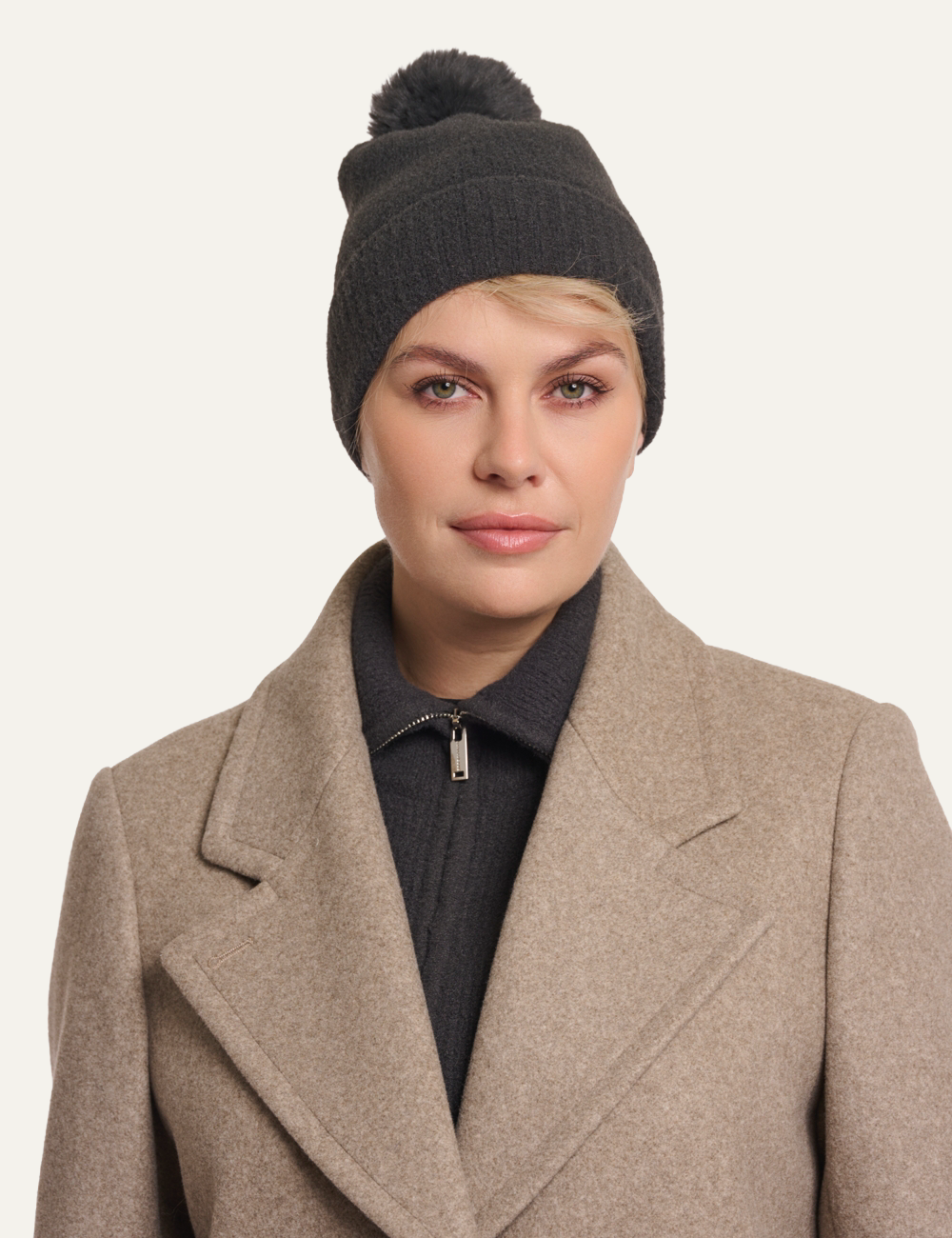 RINO PELLE MARTINA BEANIE DEEP IRON