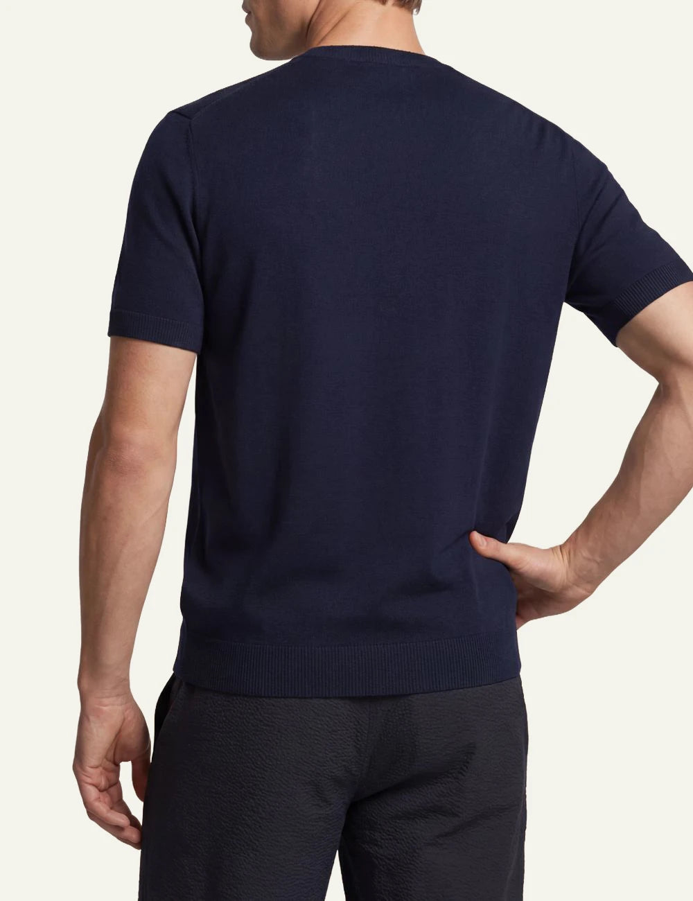 Cruna Nizza navy knit T-shirt back view