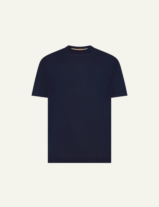 Cruna Nizza navy knit T-shirt front view