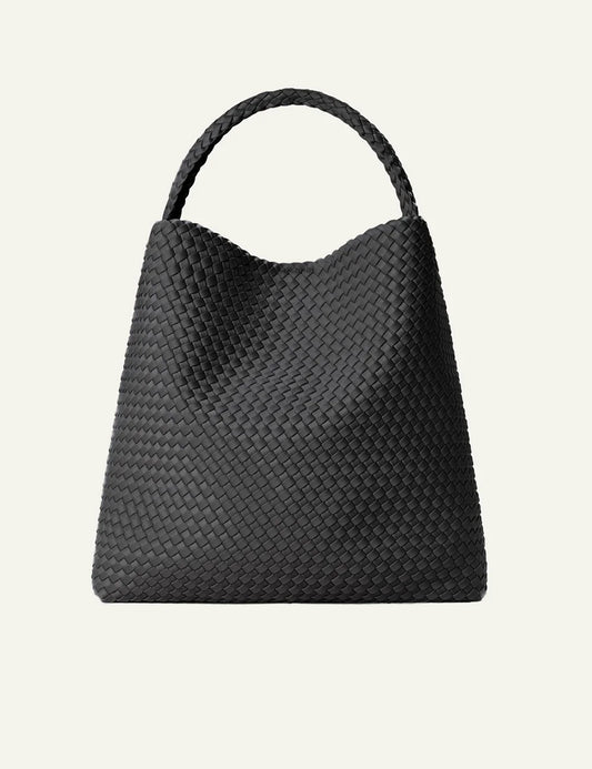 Γυναικεία Naghedi Nomad Large Hobo Ash handwoven neoprene bag front view