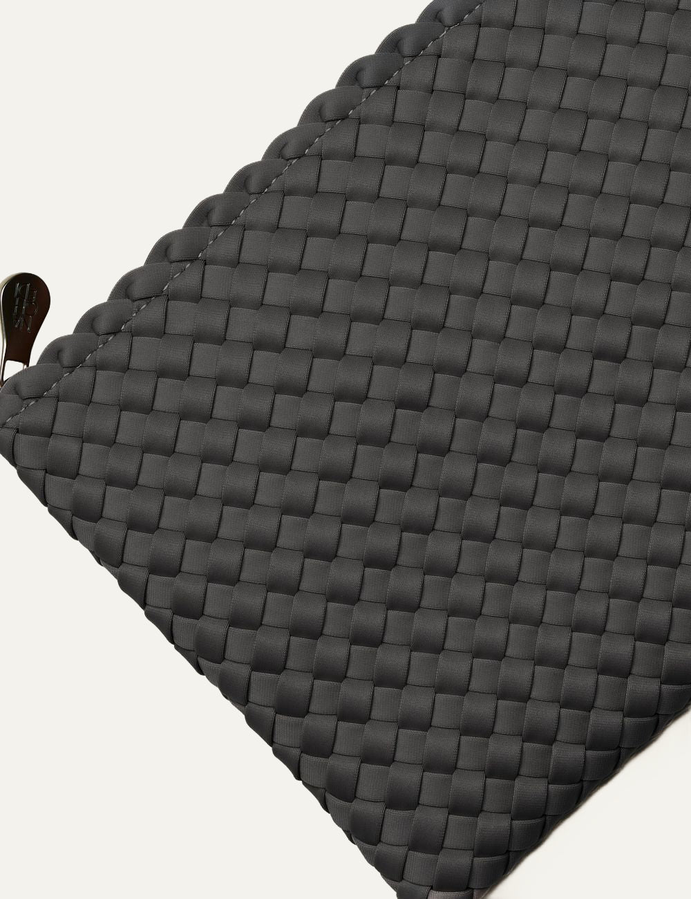 Naghedi Nomad Medium Hobo Ash matching woven zip pouch detail