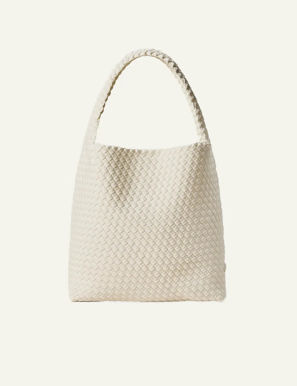 Γυναικεία Naghedi Nomad Medium Hobo Salt handwoven neoprene bag front view