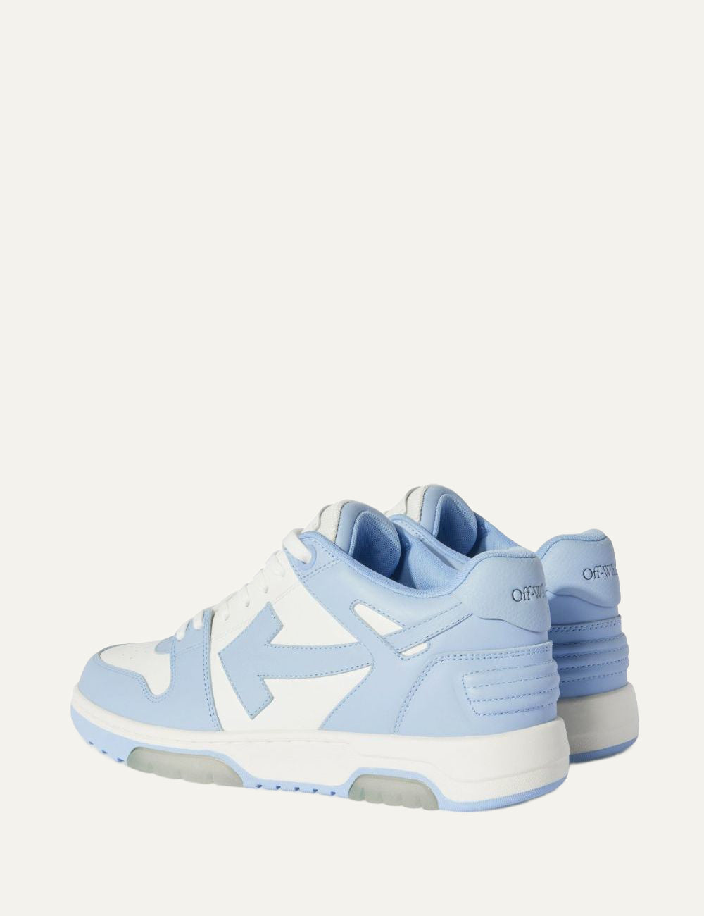 Πίσω όψη Off-White Out Of Office ανδρικά sneakers με light blue leather panels