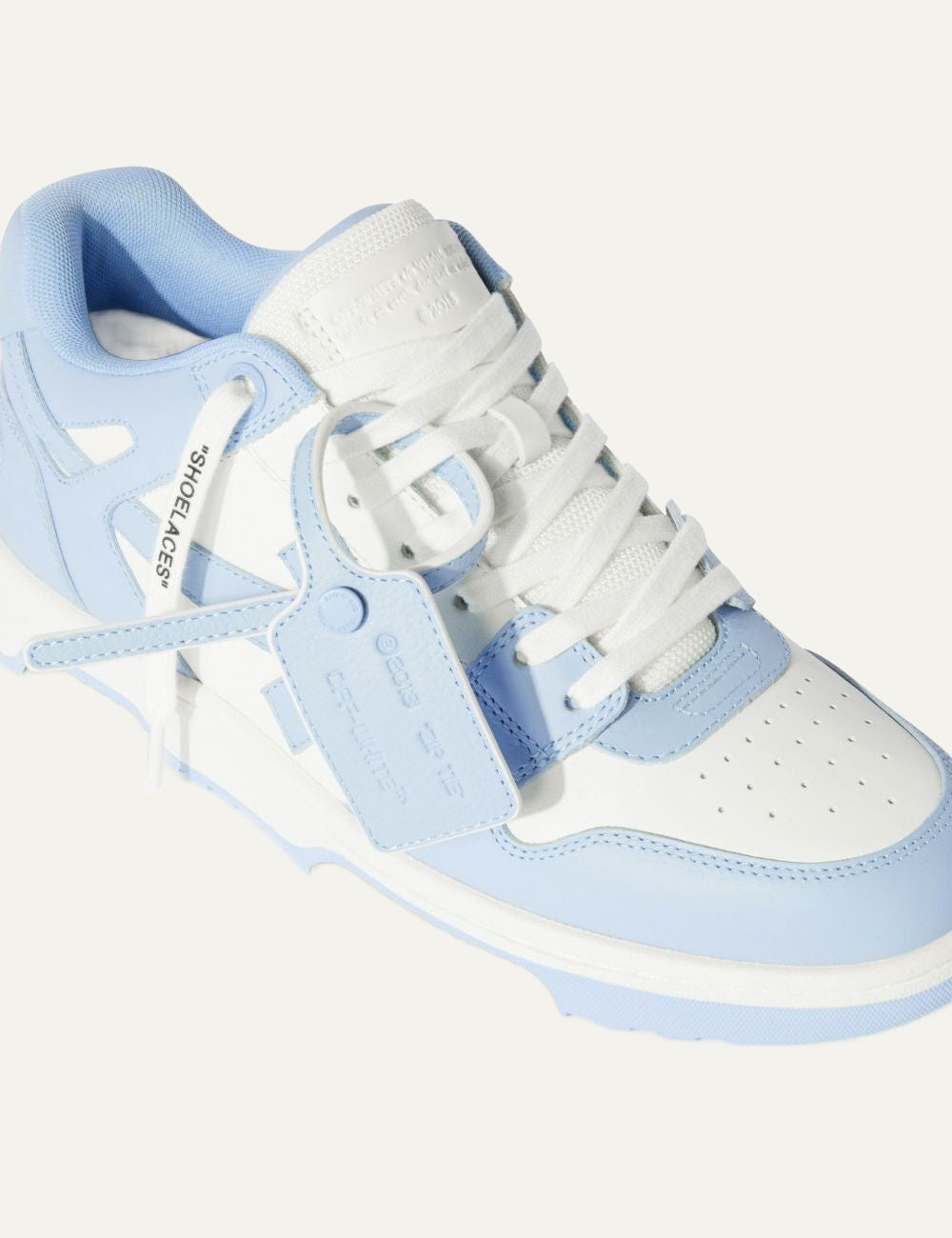 Detail Off-White sneakers light blue με signature zip tie και “Shoelaces” print