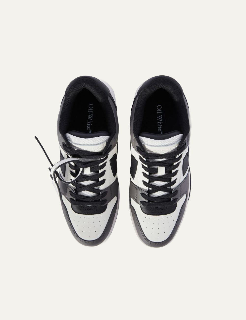 Top view Off-White ανδρικά sneakers grey white perforated toe