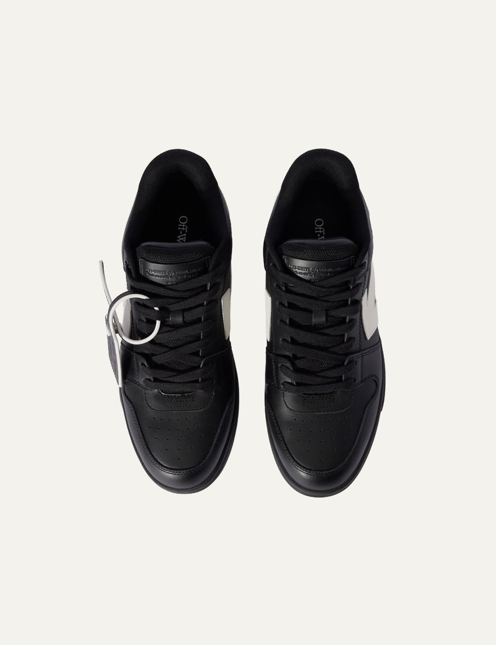 Top view Off-White men sneakers black με perforated toe box