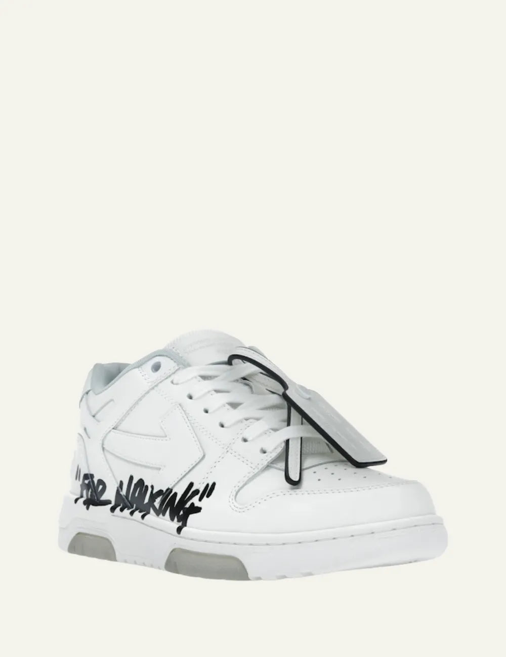 Front angle Off-White men sneakers white με perforated toe box