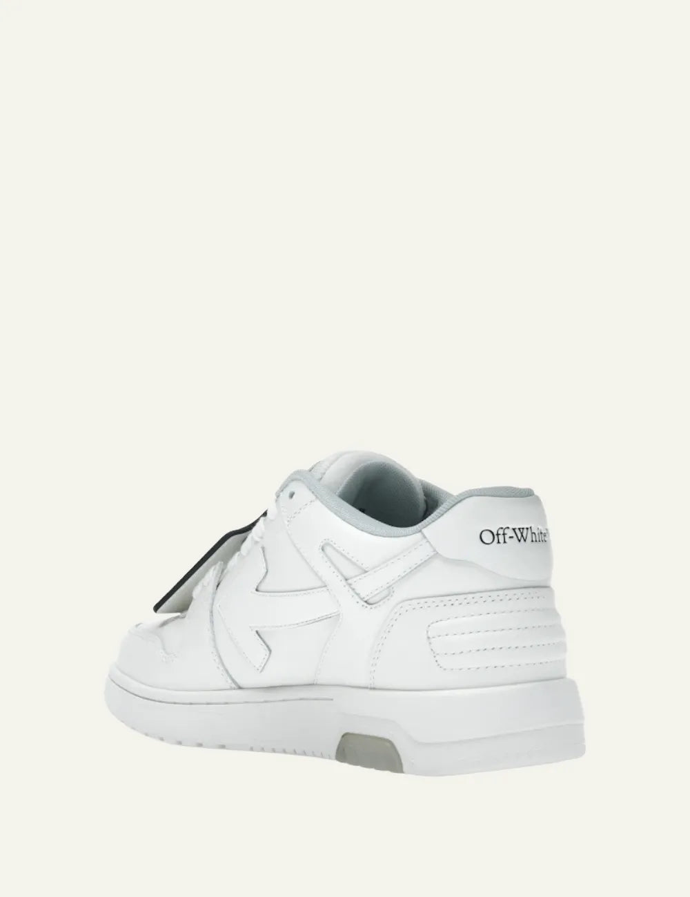 Back view Off-White men sneakers white με branded heel counter