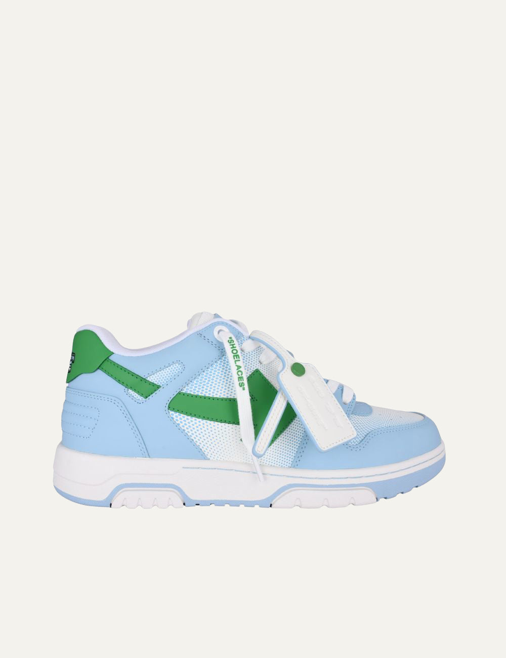Ανδρικά Off-White sneakers light blue green leather mesh side view