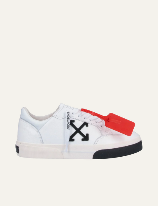 Off-White Out Of Office λευκά sneakers profile view με Shoelaces detail