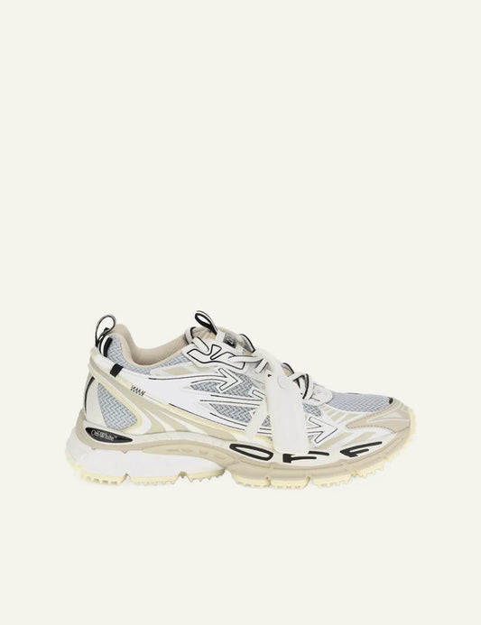 Off-White trail sneakers beige grey mesh side view chunky sole