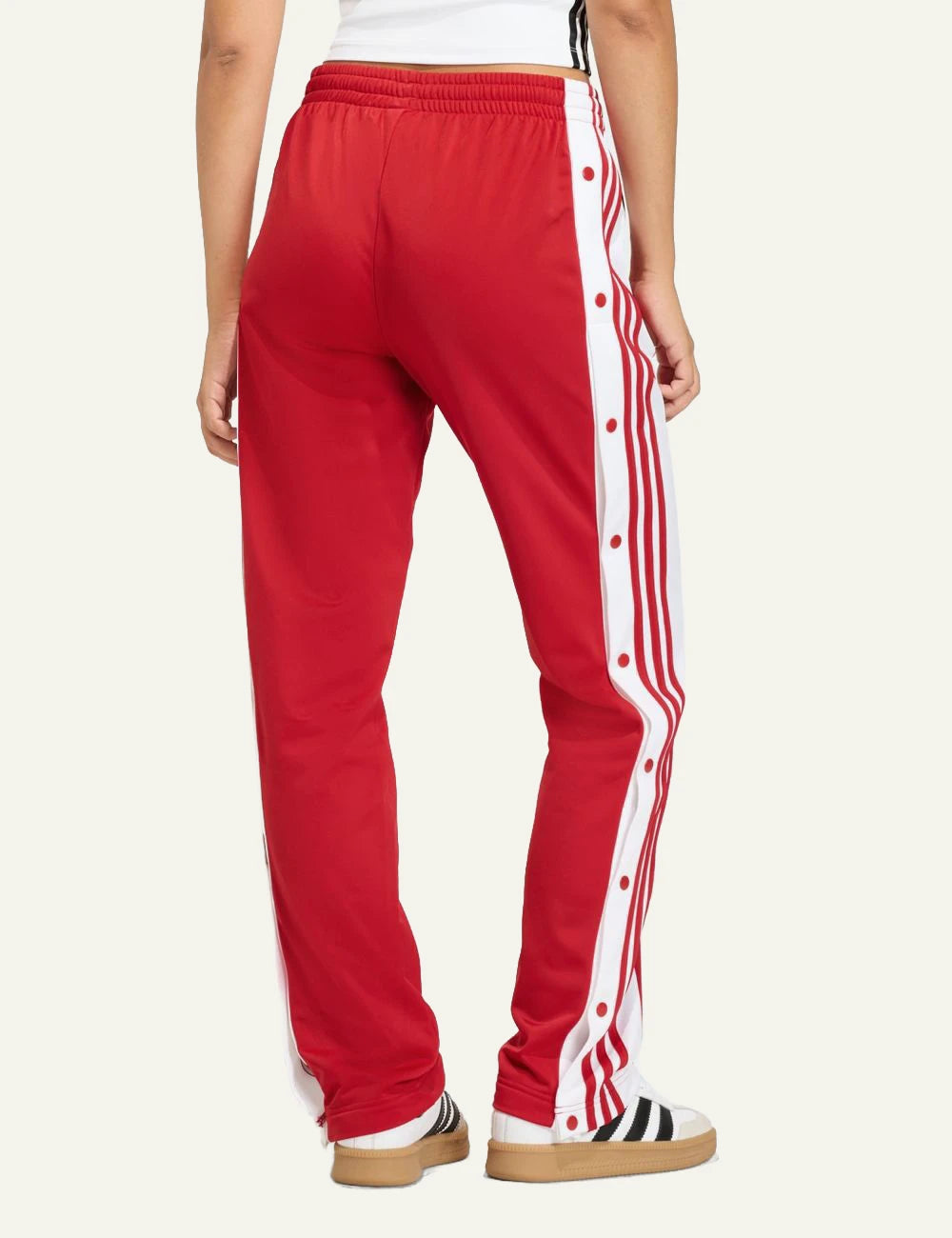 adidas adibreak red wide leg track pants better scarlet back view