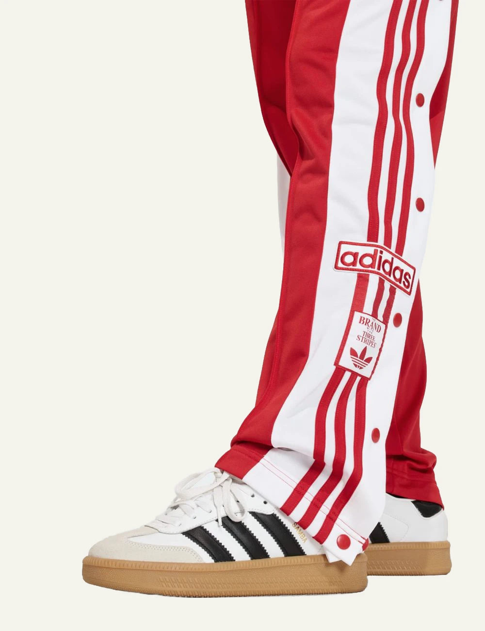 adidas adibreak red wide leg track pants better scarlet logo view