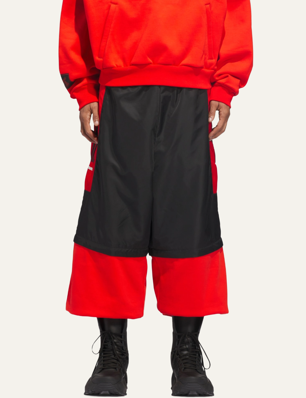 Front cropped view of Adidas x Willy Chavarria fleece track pants με wide fit