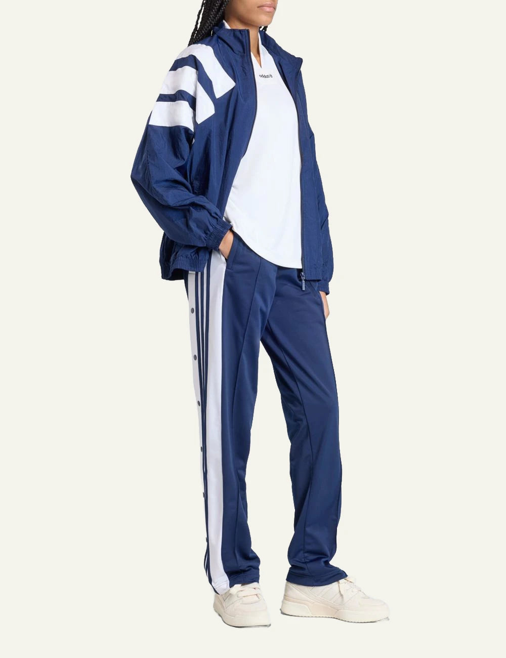 Adidas Originals pants night indigo wide leg front full body view
