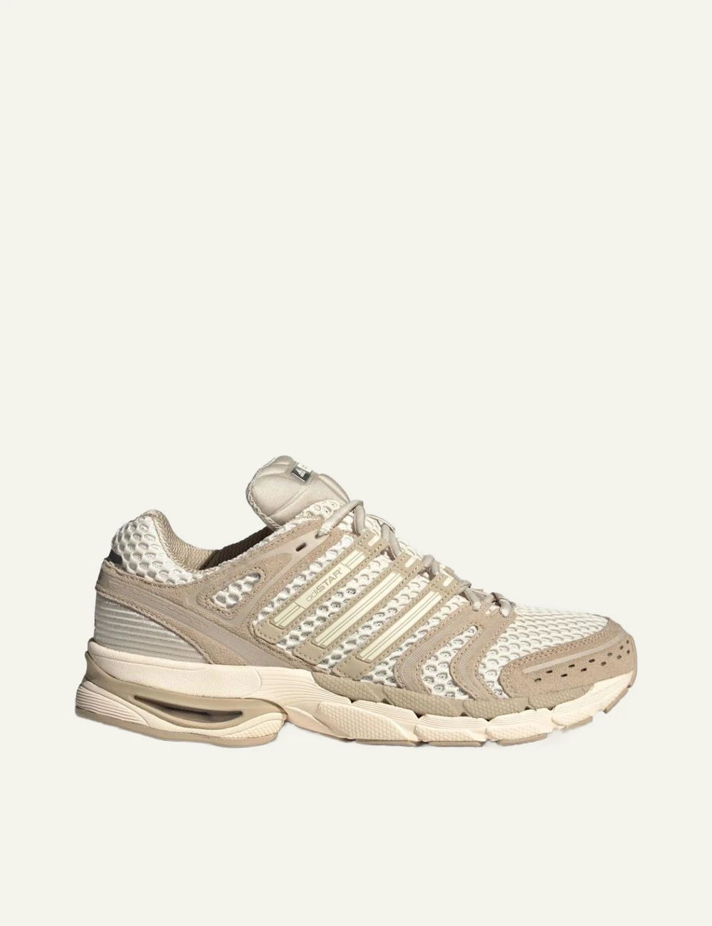 adidas Adistar Control 5 beige mesh and leather sneakers