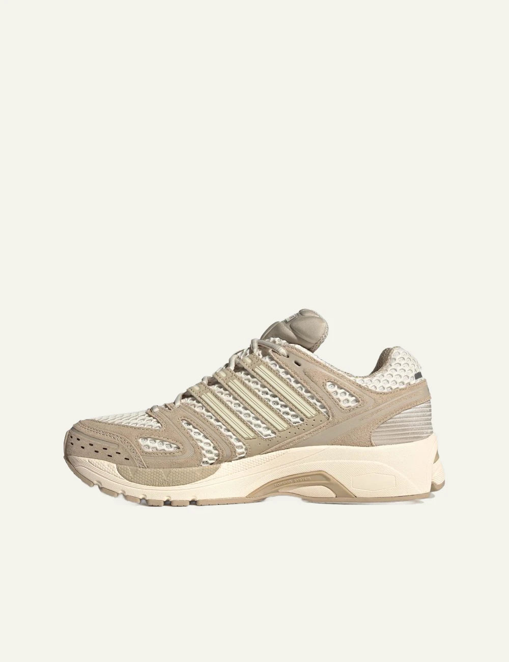 adidas Adistar Control 5 beige mesh and leather sneakers profile
