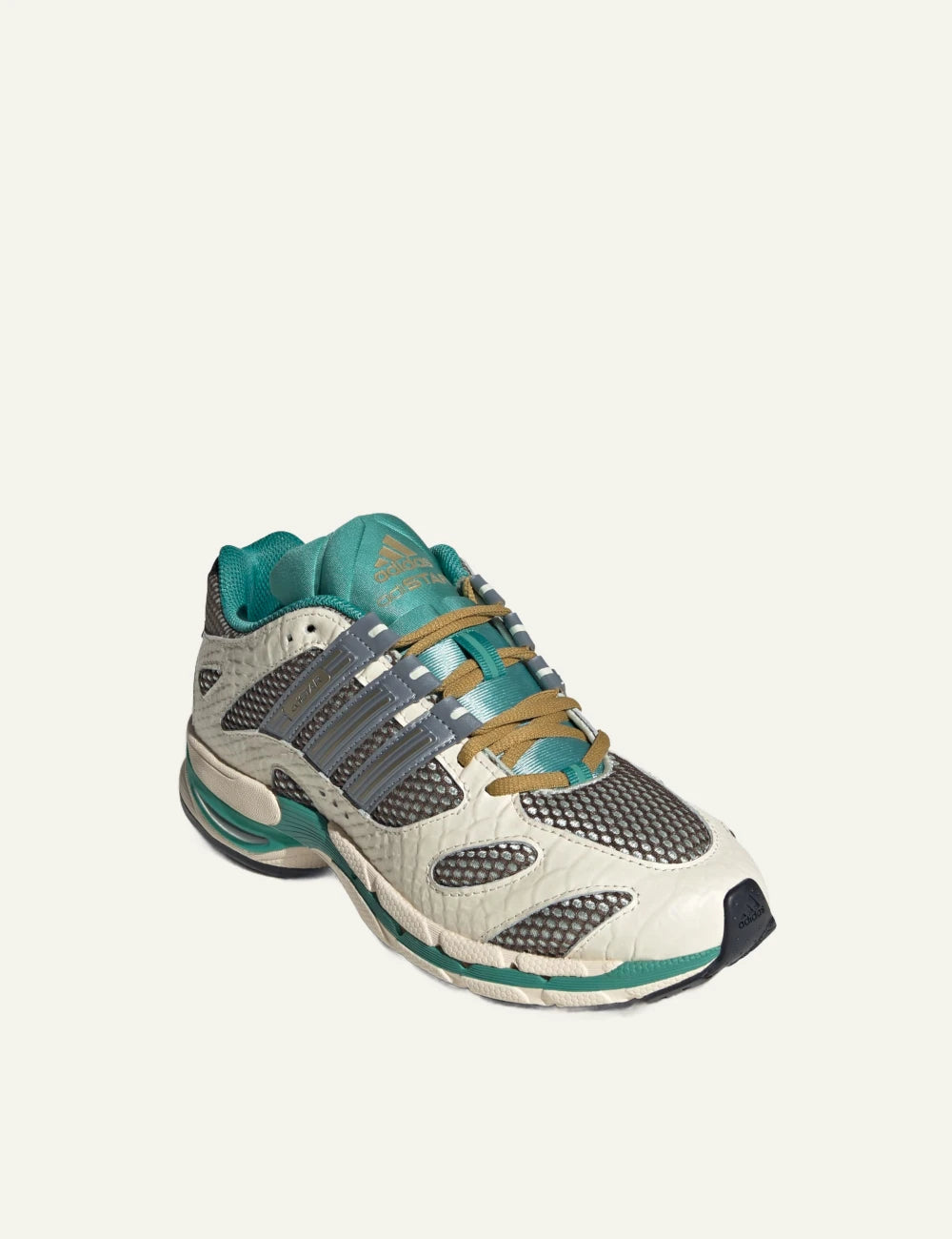 adidas Adistar MLD sneakers linen green tech grey angled view