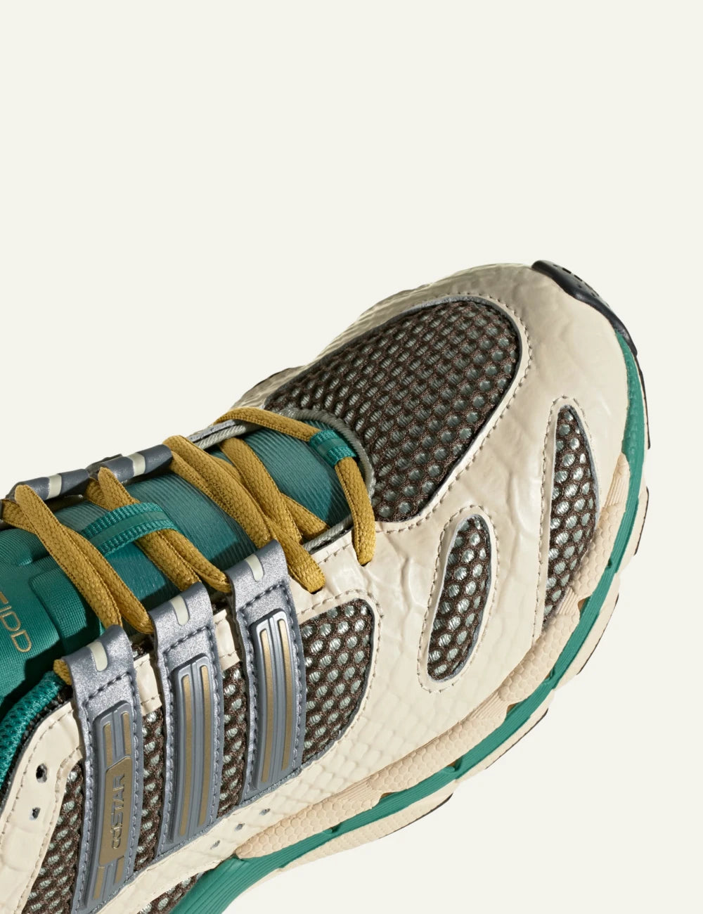 adidas Adistar MLD sneakers linen green tech grey angled front view