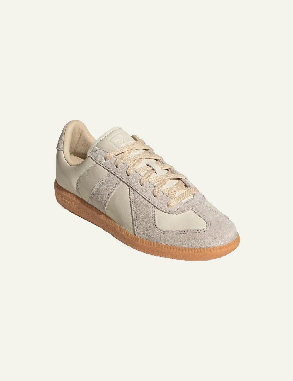 Adidas Originals BW Army men's chalk white leather and suede sneakers front angle view