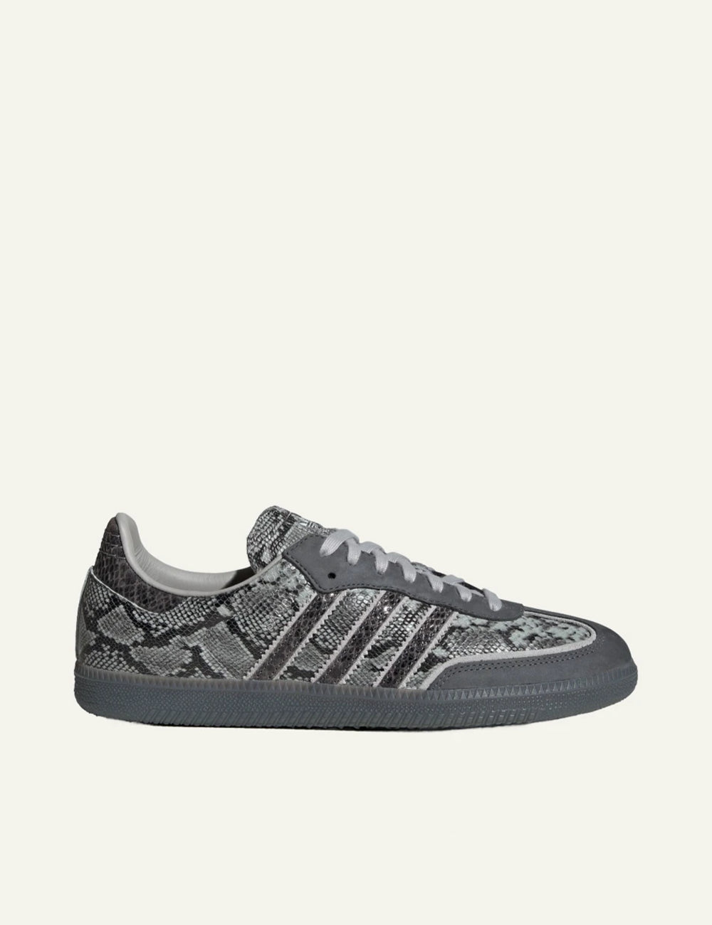 Adidas Originals Samba OG women's grey snakeskin leather sneakers side view