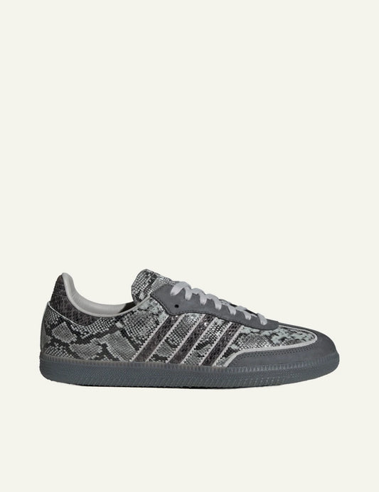 Adidas Originals Samba OG women's grey snakeskin leather sneakers side view