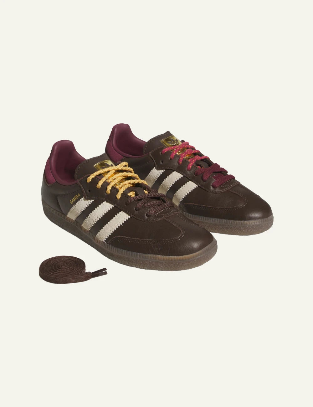 adidas Originals Samba OG brown sneakers for women side view pair