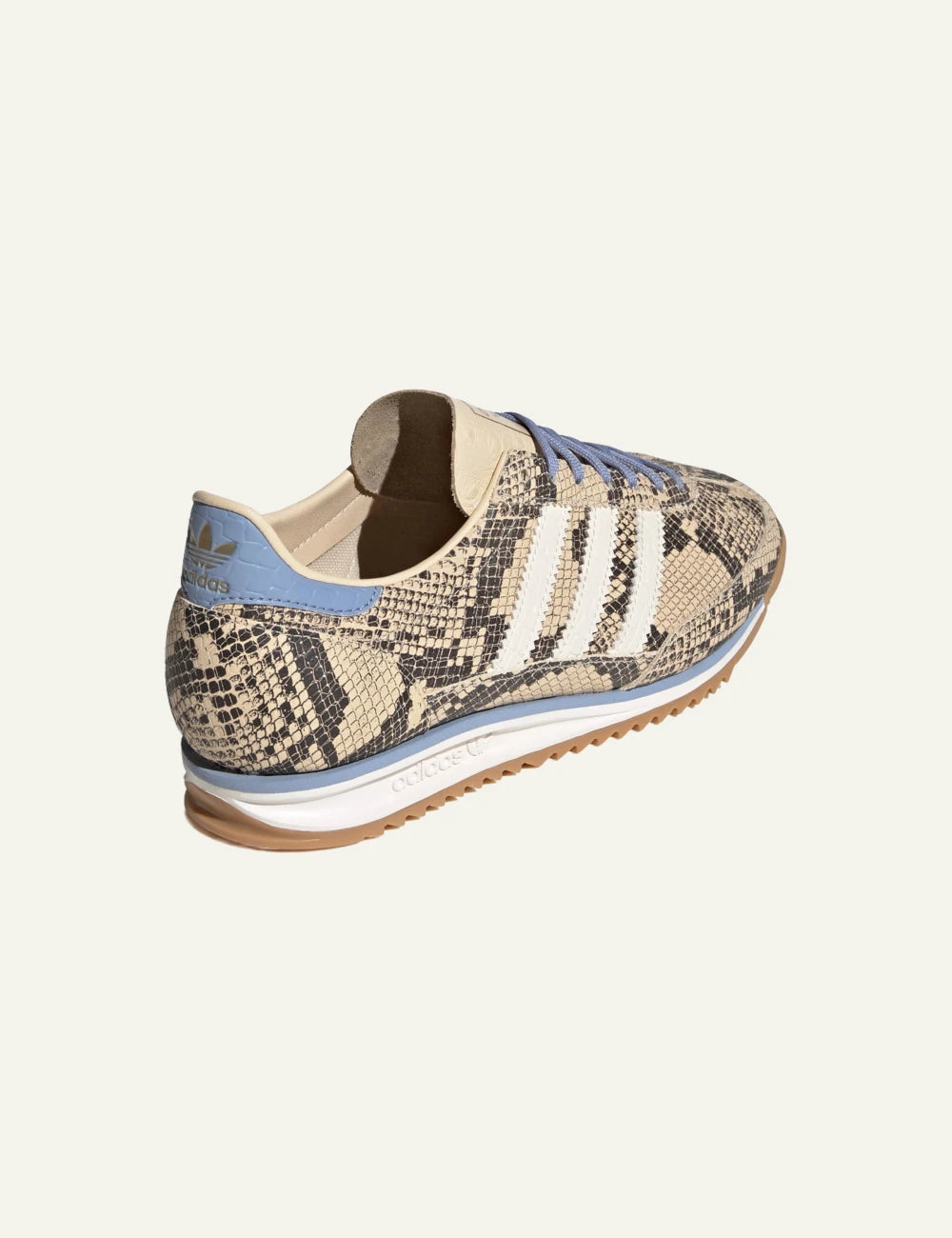 Adidas Originals SL 72 OG women's beige snakeskin leather sneakers back view