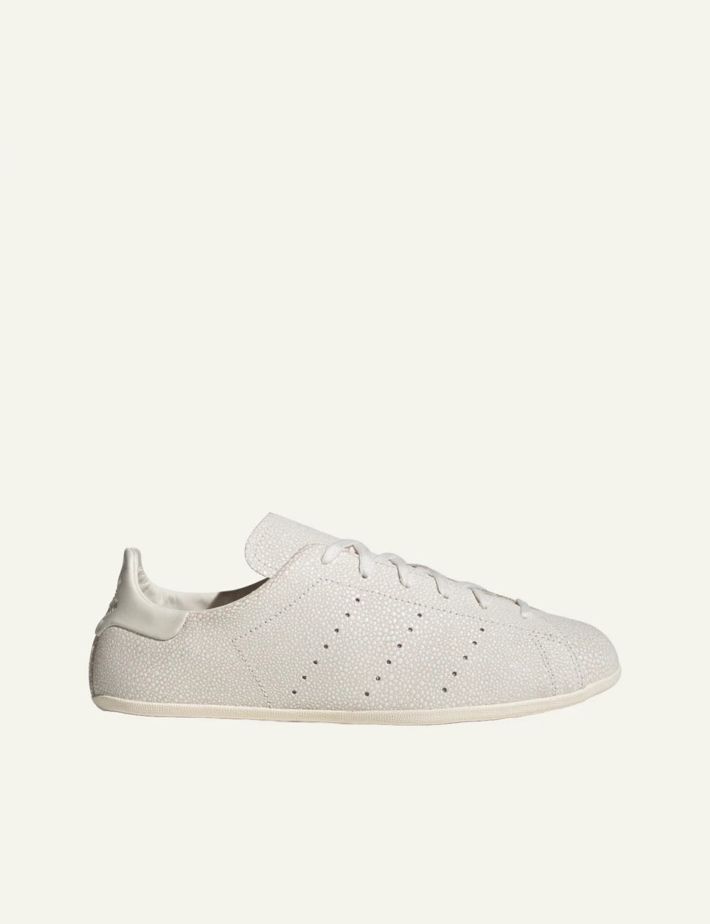 Adidas Originals Stan Smith Lo Pro women's white textured leather sneakers side view